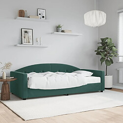 Maison Chic Lit de jour avec matelas, Lit de repos Lit d'invité pour Salon Chambre,Canapé-lit vert foncé 90x200 cm velours -MN10440