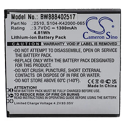 vhbw Batterie remplacement pour Wiko S104-K42000-065, 2510 pour téléphone portable (1300mAh, 3,7V, Li-ion)