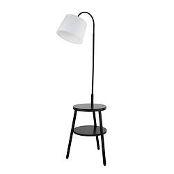 Searchlight Lampadaire Shelf Noir, Bois, Tissu Blanc Matériau : Acier doux,boisColoris : Blanc, NoirNombre d'ampoules : 1Type d'ampoule : E27Puissance max par ampoule (W) : 10Ampoules incluses : NonIP : 20Hauteur en Cm : 166&lt;