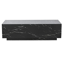 Pegane Table basse, table de salon rectangulaire en marbre coloris noir - longueur 120 x profondeur 60 x Hauteur 35 cm