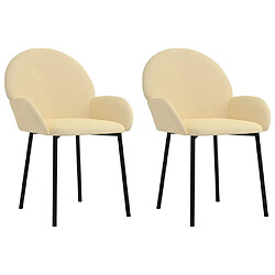 Maison Chic Lot de 2 Chaises à manger,Chaise pour cuisine,Solide Structure Crème Velours -MN28672