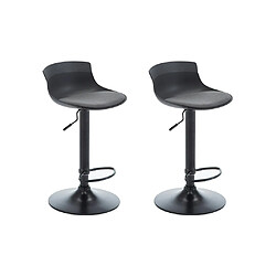 Vente-Unique Lot de 2 tabourets de bar ALBEDO - Polypropylène et Tissu - Hauteur réglable - Bicolore - Noir et Gris