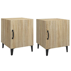 vidaXL Tables de chevet 2 pcs Chêne Sonoma Bois d'ingénierie