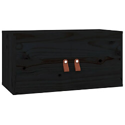 vidaXL Armoire murale Noir 60x30x30 cm Bois de pin massif