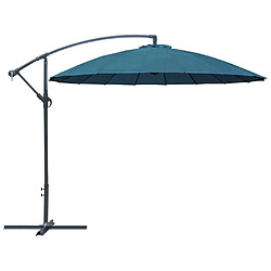 ALIZÉ Parasol déporté en aluminium et fibre de verre 3m Pagode bleu.