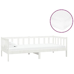 Maison Chic Lit de jour avec matelas, Lit de repos Lit d'invité pour Salon Chambre,Canapé-lit 90x200 cm Blanc Bois de pin massif -MN37397