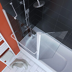 Aurlane Pare baignoire fixe avec volet pivotant