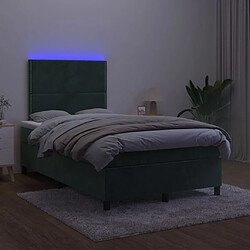 Avis vidaXL Sommier à lattes de lit matelas et LED Vert foncé 120x200 cm