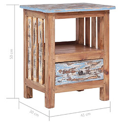 vidaXL Table de chevet 41x30x50 cm bois d'acajou massif pas cher