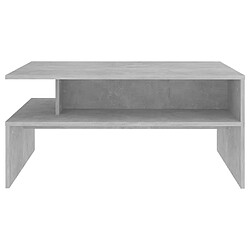 Avis vidaXL Table basse Gris béton 90x60x42,5 cm Bois d'ingénierie