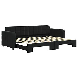 Maison Chic Lit d'appoint | Lit de jour avec lit gigogne | Lit de repos noir 80x200 cm velours -GKD40903