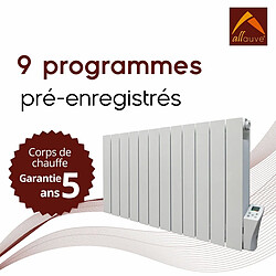 Radiateur 2000W - Inertie fluide - Fonction ASC - Programmable - Détecteur de fenêtre ouverte - Blanc - Adda Allauve