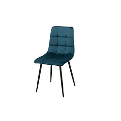 Chaise Romimex Bleu Velours Métal 45 x 89 x 55 cm