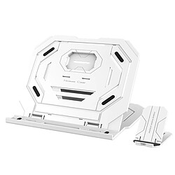 Wewoo Support de refroidissement multifonctions de conception creuse T3 avec angle réglable sur 10 niveaux pour ordinateurs portables, MacBook, iPad, téléphones mobiles (blanc) 