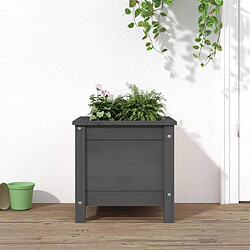 Maison Chic Jardinière,Bac à fleurs - pot de fleur gris 40x40x39 cm bois massif de pin -GKD35749