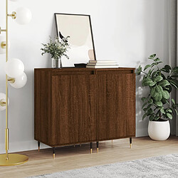 Maison Chic Ensemble de 2 Buffets,commode,console pour rangement chêne marron 40x35x70 cm bois d'ingénierie -MN76996