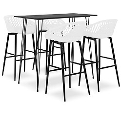 vidaXL Ensemble de bar 5 pcs Noir et blanc 