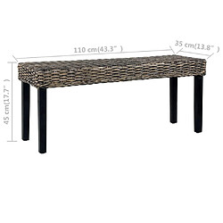 Decoshop26 Banc en rotin kubu naturel et manguier massif 110 cm noir BAN02010 pas cher