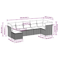 Avis vidaXL Salon de jardin avec coussins 7 pcs gris clair résine tressée