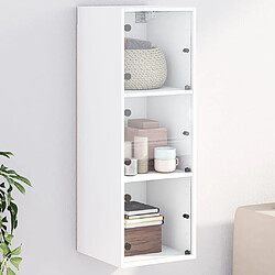 vidaXL Armoire murale avec portes en verre blanc 35x37x100 cm 