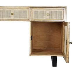 Avis Pegane Bureau en bois de manguier et rotin coloris naturel - Longueur 130 x Hauteur 76 x Profondeur 50 cm