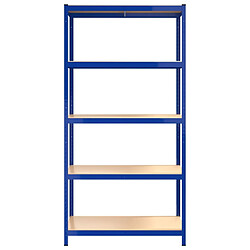 Acheter vidaXL Étagères à 5 niveaux 4pcs Bleu Acier et bois d'ingénierie