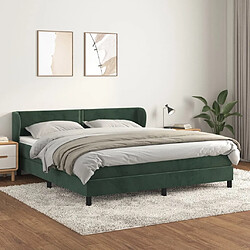 vidaXL Sommier à lattes de lit et matelas Vert foncé 160x200cm Velours