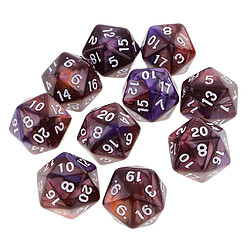 10 Pcs 20 Faces Dés D20 Polyédrique Dés Pour Donjons Et Dragons Jeux De Table Café Violet