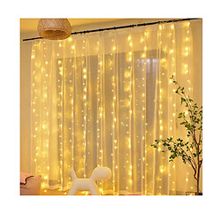 Avis BESTA Rideau lumineux LED, rideau de chaîne lumineuse USB, 8 modes avec télécommande, chaîne lumineuse pour chambre à coucher, décoration intérieure extérieure, fête mariage Noël anniversaire jardin