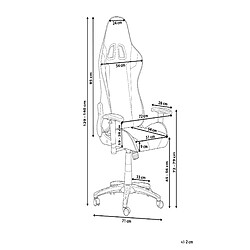 Beliani Chaise de bureau en cuir PU noir et argenté KNIGHT