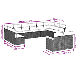 Avis vidaXL Salon de jardin avec coussins 12 pcs gris résine tressée