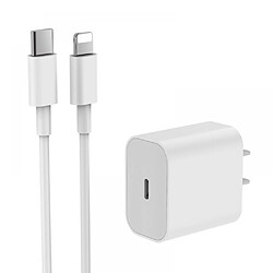 General Chargeur Apple Adaptateur secteur USB C à charge rapide 20 W, compatible avec iPhone14/14 Pro Max/13/13Pro/12/12 Pro/11/11Pro/XS, parfait pour la maison, le bureau et les voyages(3 pieds)