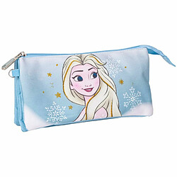 Trousse Fourre-Tout Triple Frozen 22,5 x 2 x 11,5 cm Bleu