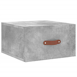 vidaXL Table de chevet murale gris béton 35x35x20 cm