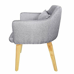 Avis Paris Prix Fauteuil Scandinave en Tissu Nari 70cm Gris Clair