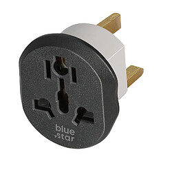 Bluestar Blue Star Adaptateur de Voyage Prise UK Type G 13A Connexion Sécurisée Blanc