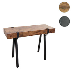 Mendler Table console HWC-L54, table de téléphone table de travail table d'appoint table de rangement, métal 75x100x40cm ~ chêne sauvage foncé