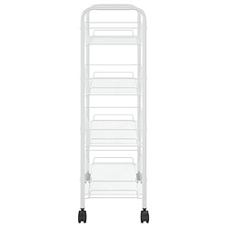 Acheter Maison Chic Desserte de cuisine à 4 niveaux | Chariot de cuisine | Meuble de rangement roulant Blanc 46x26x85 cm Fer -GKD74445