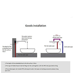 ComfortXL Robinet avec filetage g1/2, cascade, mitigeur de lavabo encastré