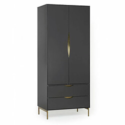 Paris Prix Armoire 2 Portes Design Kobe 195cm Gris