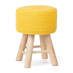 Kids Depot KidsDepot Tabouret Iggy 29 cm Coton et bois Jaune