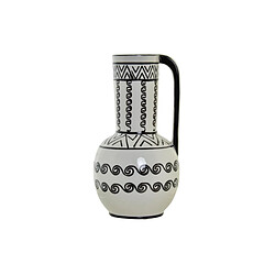 Vase DKD Home Decor Porcelaine Noir Blanc Colonial (15 x 15 x 28 cm) 