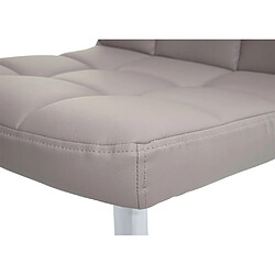 Acheter Mendler 2x Chaise de salle à manger Chaise pivotante Kavala simli Cuir Chrome ~ taupe-gris