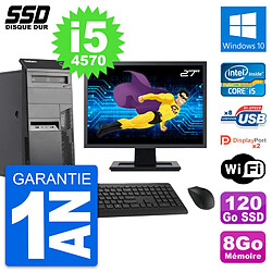 PC Tour Lenovo M83 Ecran 27" Intel i5-4570 RAM 8Go SSD 120Go Windows 10 Wifi · Occasion 