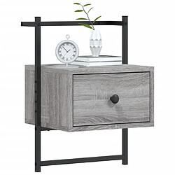 Acheter Maison Chic Table de chevet murale - Table de Nuit sonoma gris 35x30x51cm bois d'ingénierie