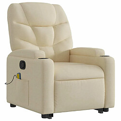 Avis Maison Chic Fauteuil Relax pour salon, Fauteuil inclinable de massage Crème Tissu -GKD92189