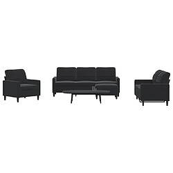 vidaXL Ensemble de canapés 4 pcs avec coussins Noir Velours