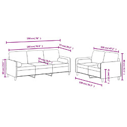 vidaXL Ensemble de canapés 2 pcs avec coussins bleu velours pas cher