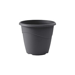 EDA Plastiques EDA Pot de fleur rond non percé Marina - Ø 40 x H 33,7 cm - 23 L - Gris anthracite