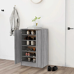 vidaXL Meuble à chaussures Sonoma gris 60x35x92 cm Bois d'ingénierie 